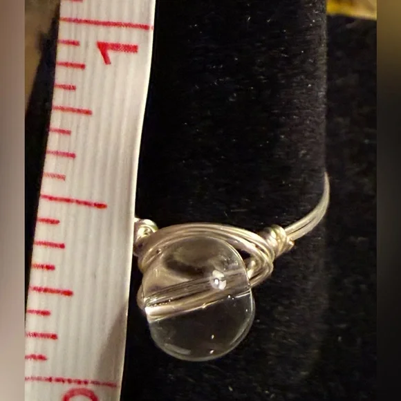 Ring - size 7.25-7.5 - wire wrapped clear round stone. New! Simply beautiful! - Picture 8 of 9